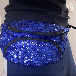 Blue Sequin Fanny Pack